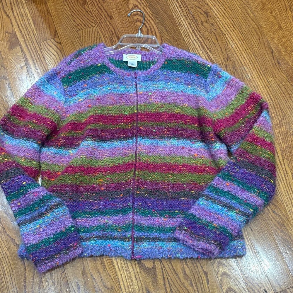 Talbots Multicolor Striped Cardigan Sweater
